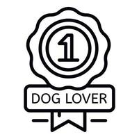 Dog lover reward logo, outline style vector