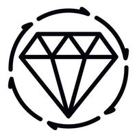 icono de cliente de calificación de diamantes, estilo de contorno vector