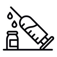Syringe with vaccine icon, outline style vector