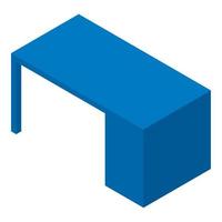 icono de escritorio azul, estilo isométrico vector