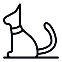 icono de vista lateral de gato, estilo de esquema vector