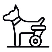 Dog hind legs trolley icon, outline style vector