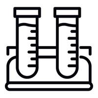 Test tubes on the stand icon, outline style vector