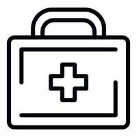 Suitcase with medicines icon, outline style vector