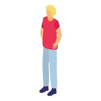 Blonde hair man icon, isometric style vector