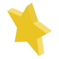 Gold star icon, isometric style vector