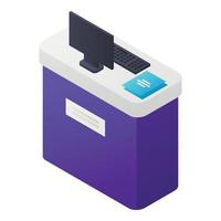 Company stand icon, isometric style vector