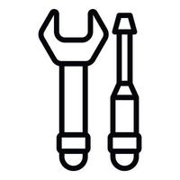 Steel wrench screwdriver icon, outline style vector