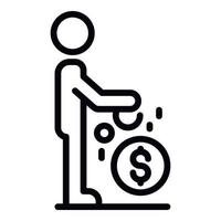 Man investor money icon, outline style vector