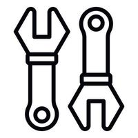 Set wrench icon, outline style vector