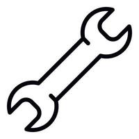 Fix wrench icon, outline style vector