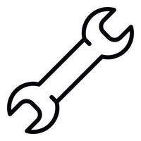 Fix wrench icon, outline style vector