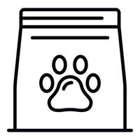 icono de paquete de alimentos para mascotas, estilo de esquema vector