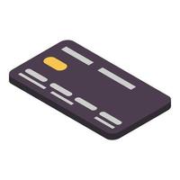 Black credit card icon, isometric style vector