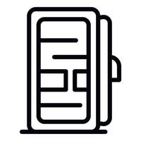 Fridge with open door icon, outline style vector