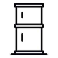 Two chamber refrigerator icon, outline style vector