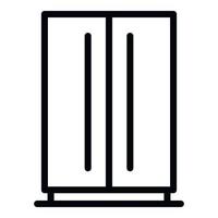 Large home refrigerator icon, outline style vector