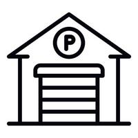 Garage parking icon, outline style vector