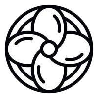 Fan propeller icon, outline style vector