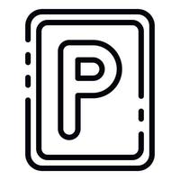 Parking sign icon, outline style vector