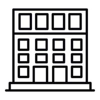 School building icon, outline style vector