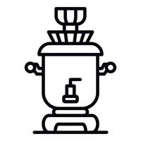 icono de samovar clásico, estilo de contorno vector