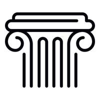 Ancient greek column icon, outline style vector