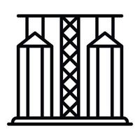 Grain elevator icon, outline style vector
