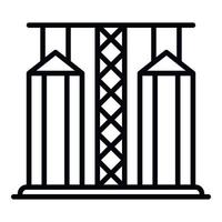 Grain elevator icon, outline style vector