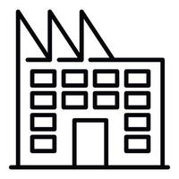 Factory building icon, outline style vector