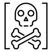 Death hacker attack icon, outline style vector