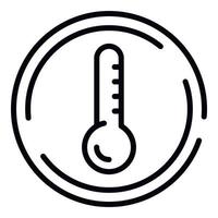icono de tela de baja temperatura, estilo de esquema vector