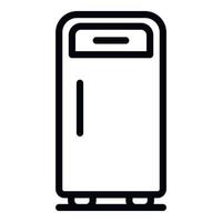 Retro fridge icon, outline style vector