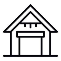 House garage icon, outline style vector