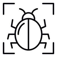 Pc bug target icon, outline style vector