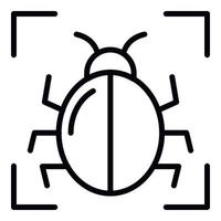 Pc bug target icon, outline style vector