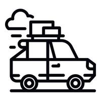 Car travel icon, outline style vector