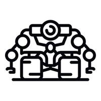 Super space robot icon, outline style vector