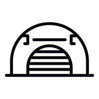 Airport hangar icon, outline style vector