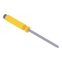 Yellow screwdriver icon, isometric style vector