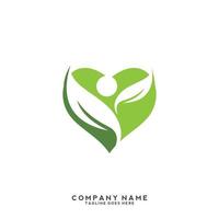 logotipo de hojas verdes. planta naturaleza eco jardín icono estilizado vector botánico.