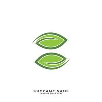 Green leaves logo. plant nature eco garden stylized icon vector botanical.