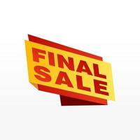 Final Sale banner, poster background. Big sale, special offer, discounts, Vector illustration