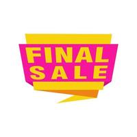 Final Sale banner, poster background. Big sale, special offer, discounts, Vector illustration