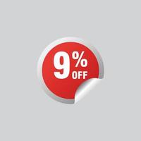 9 discount, Sales Vector badges for Labels, , Stickers, Banners, Tags, Web Stickers, New offer. Discount origami sign banner.