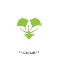 logotipo de hojas verdes. planta naturaleza eco jardín icono estilizado vector botánico.