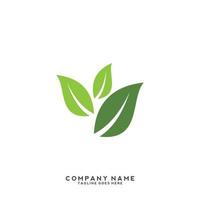 logotipo de hojas verdes. planta naturaleza eco jardín icono estilizado vector botánico.