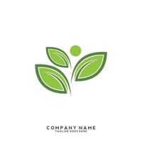 Green leaves logo. plant nature eco garden stylized icon vector botanical.