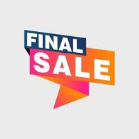 Final Sale banner, poster background. Big sale, special offer, discounts, Vector illustration