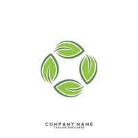 Green leaves logo. plant nature eco garden stylized icon vector botanical.